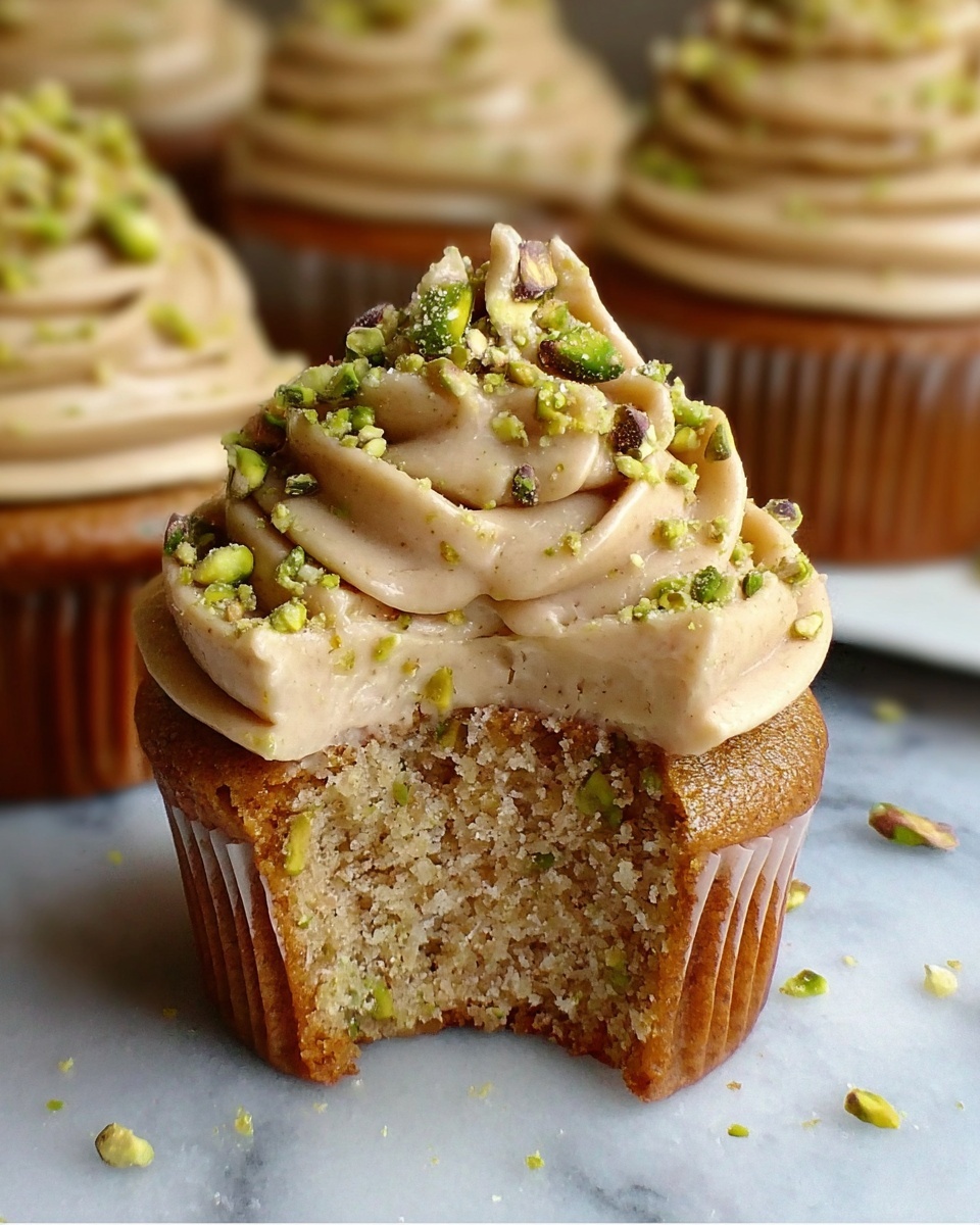 Caramel Pistachio Cupcakes Recipe - Recipe Image