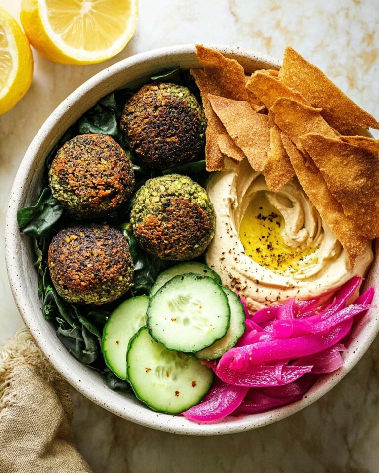 Spinach Falafel & Hummus Bowl Recipe