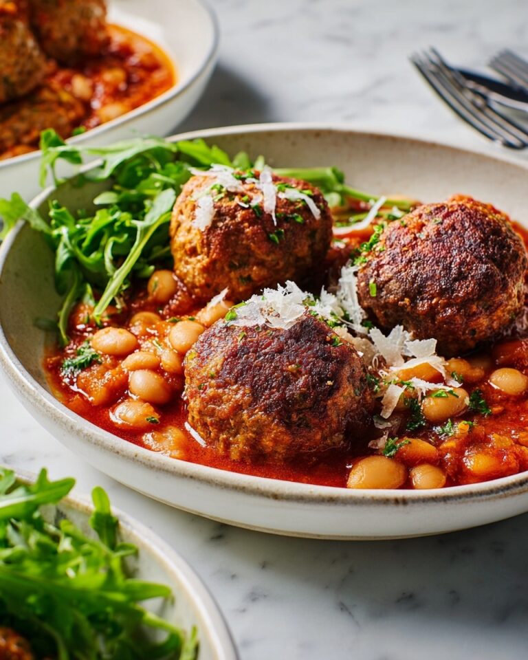 Sausage Fennel Meatballs with Creamy Tomato Butter Beans Recipe