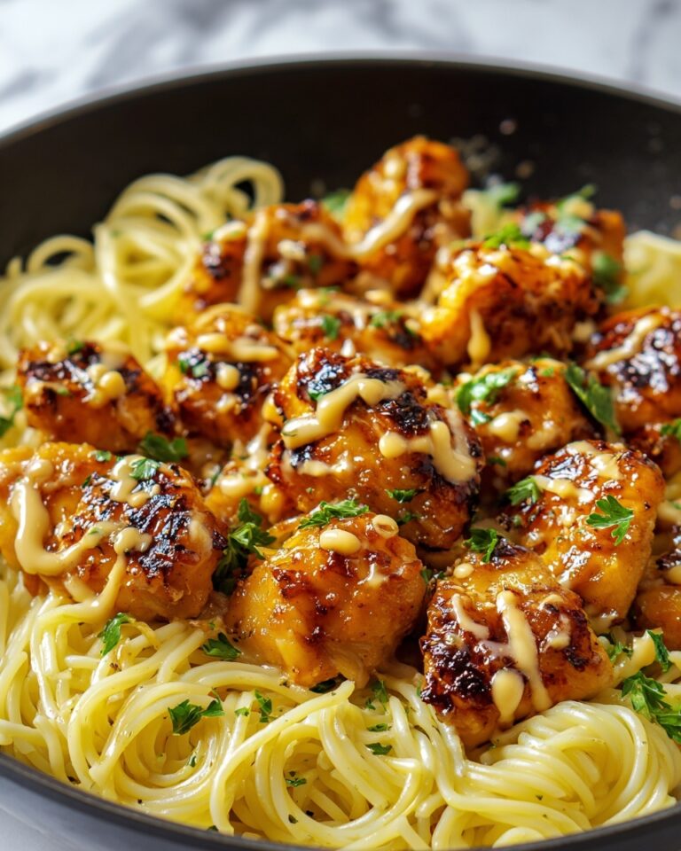 Garlic Butter Chicken Bites with Creamy Parmesan Pasta Recipe