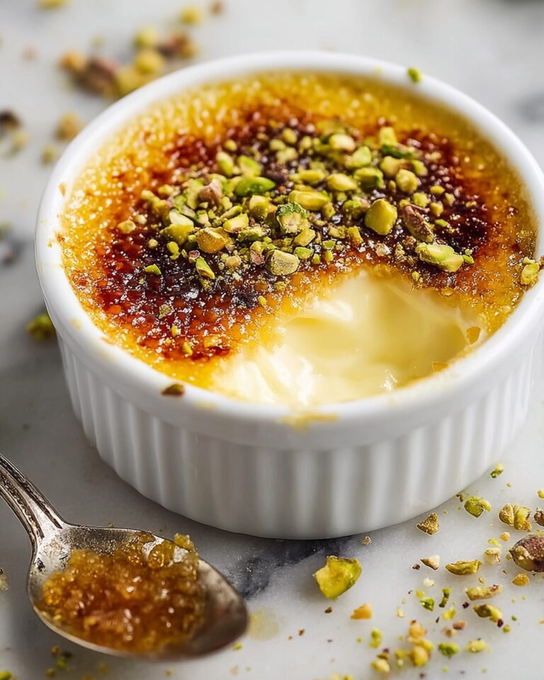 White Chocolate Lavender Crème Brûlée with Pistachio Crunch Recipe