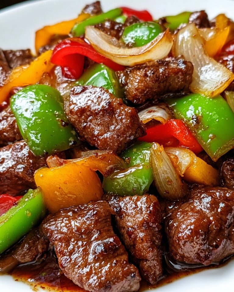 Stir-Fried Pepper Steak with Bell Peppers and Onions Recipe