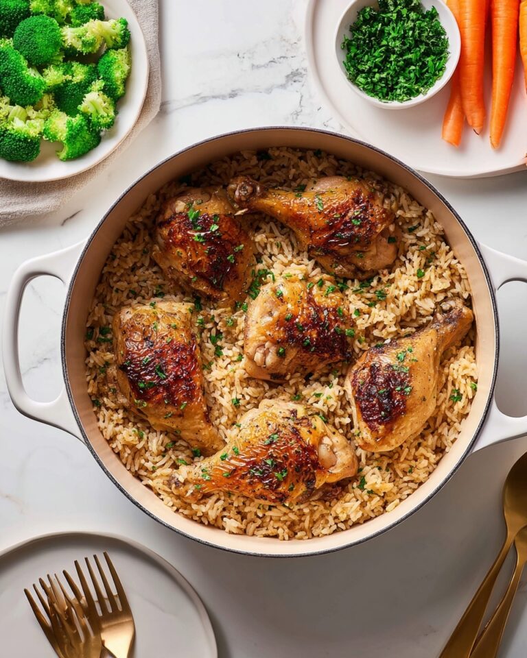 One Pot Chicken Thighs and Rice Recipe
