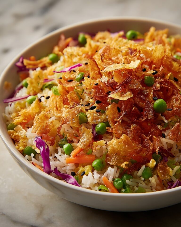 Crispy Rice Salad with Fresh Vegetables and Lime-Drenched Dressing Recipe