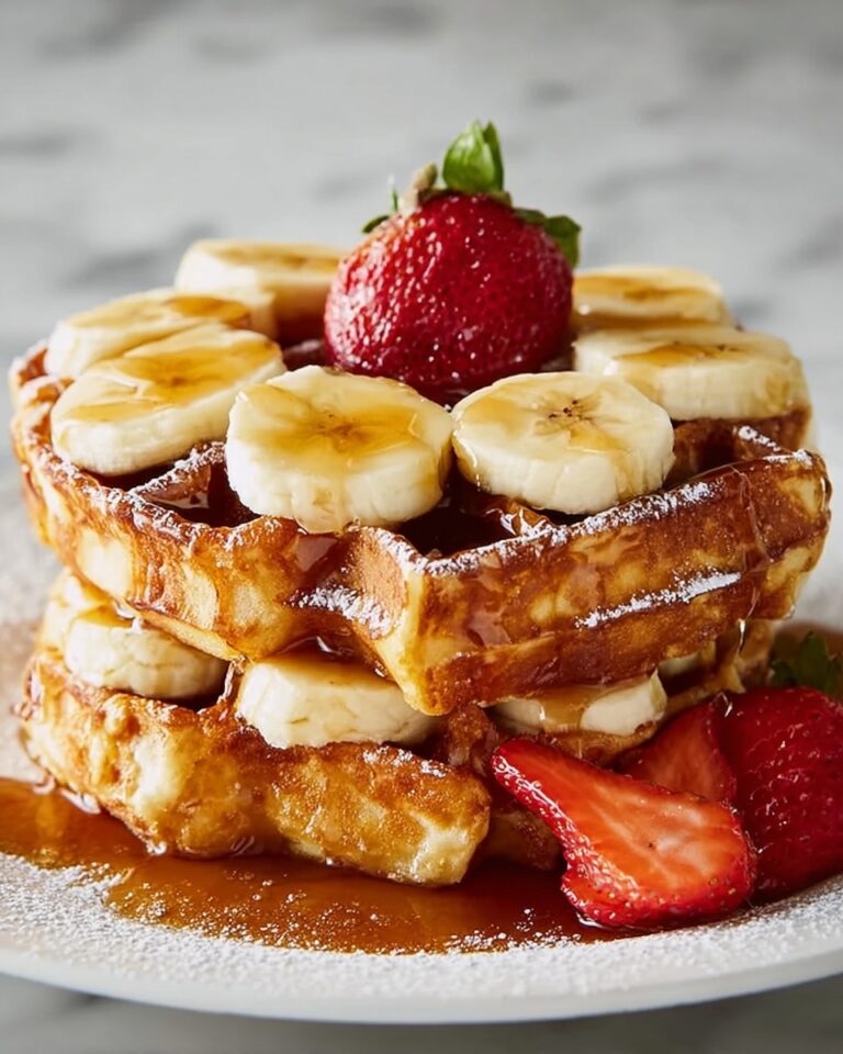 Caramelized Coconut Banana Bread Waffle French Toast Recipe