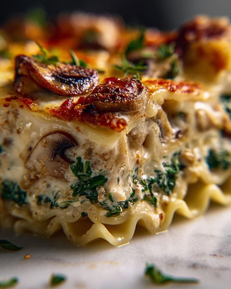 Creamy Spinach and Mushroom White Lasagna Recipe