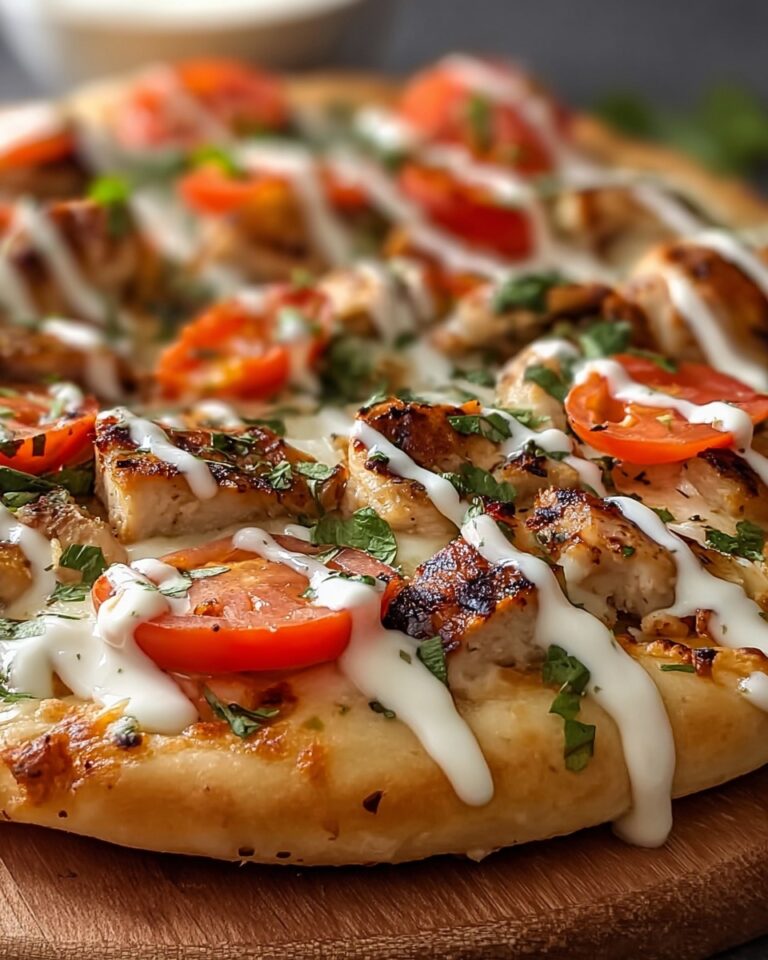 Mediterranean Tzatziki Chicken Naan Pizza Recipe