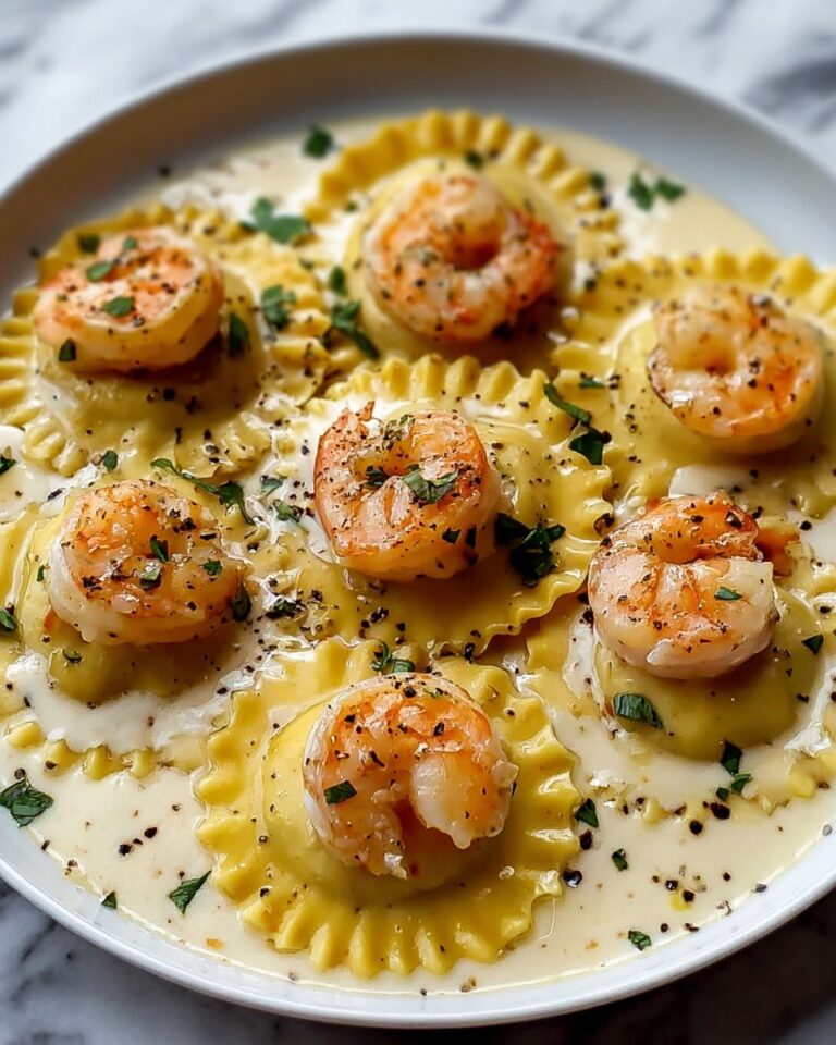 Shrimp and Lobster Ravioli with Creamy Garlic Butter Sauce Recipe