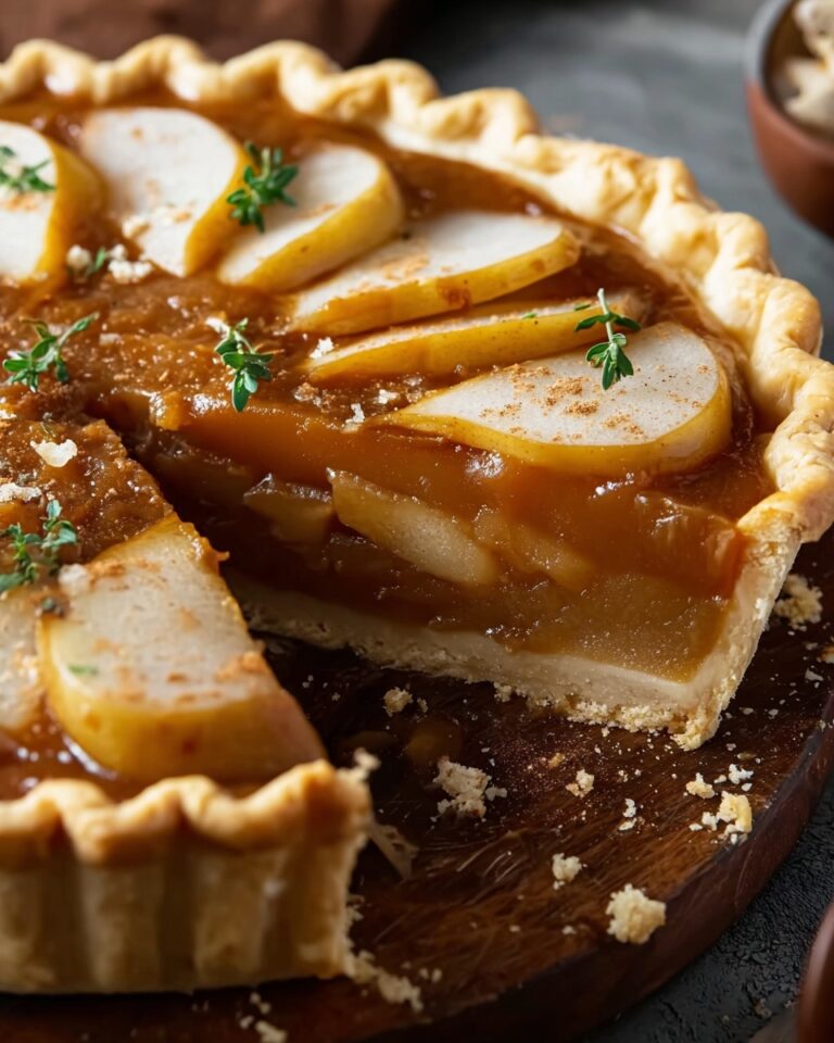 Dutch Pear Pie with Spiced Caramel Sauce Recipe