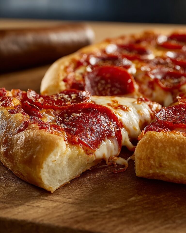 Stuffed Crust Pepperoni Pizza Recipe