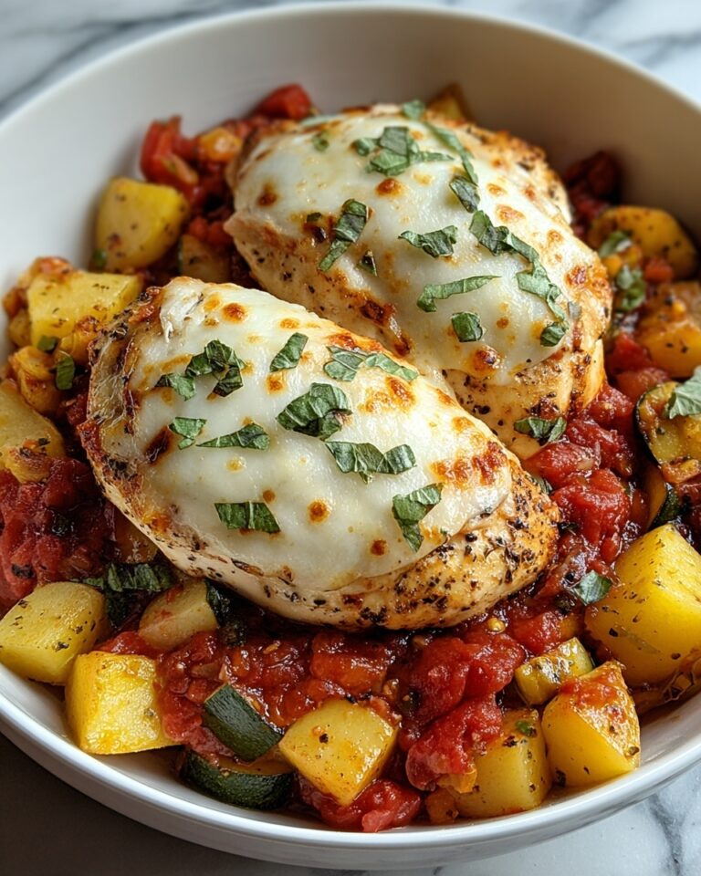 Healthy Chicken Parmesan with Roasted Potatoes and Green Beans Recipe