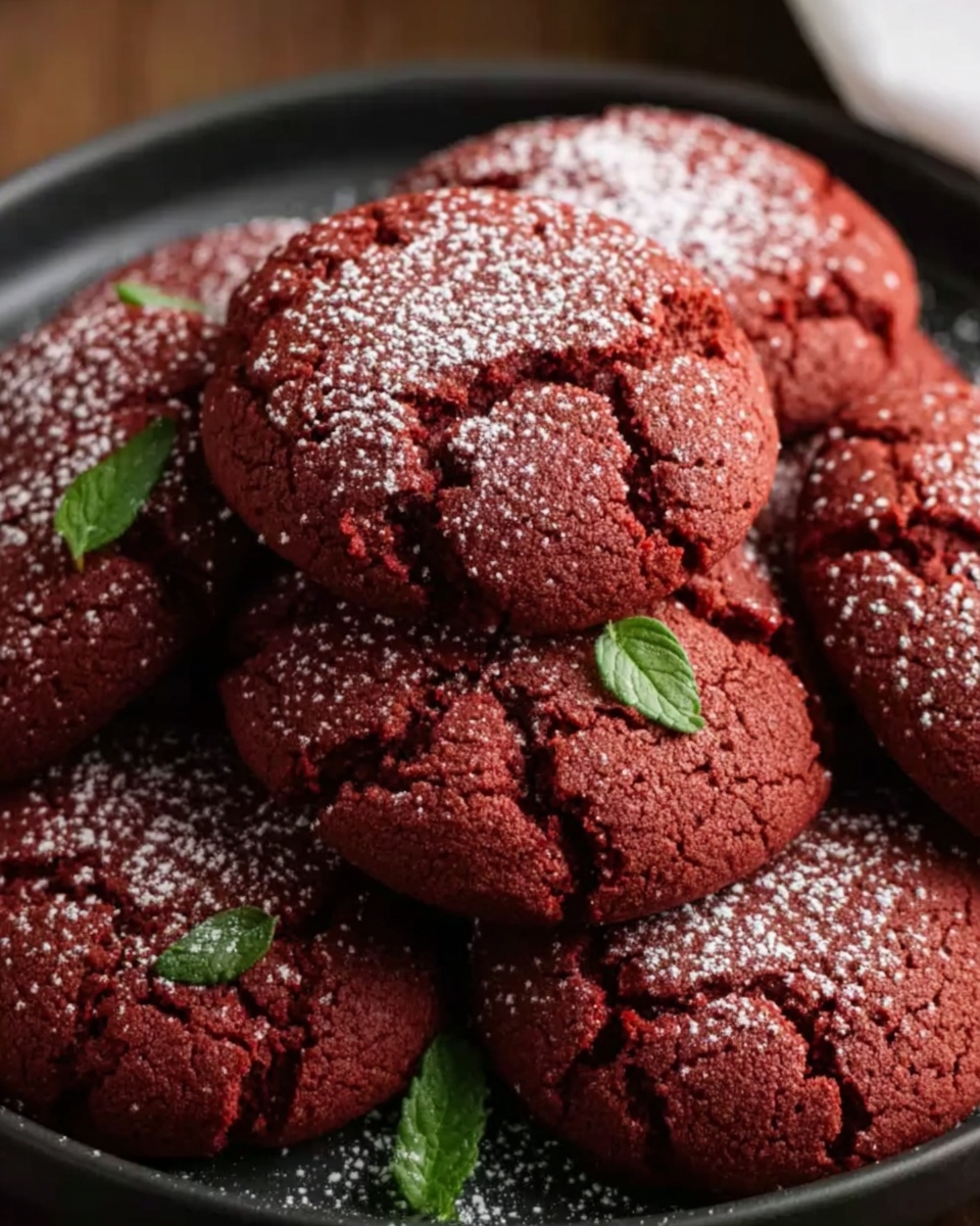 Red Velvet Crinkle Cookies Recipe - Recipe Image