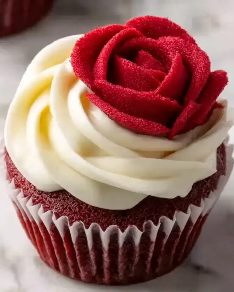Rose Red Velvet Cupcakes with Cream Cheese Frosting Recipe
