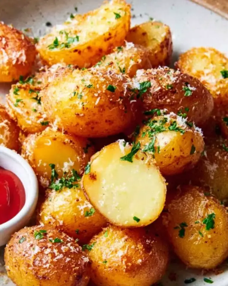 Crunchy Parmesan Crusted Potatoes with Tobiko Gochujang Dip Recipe
