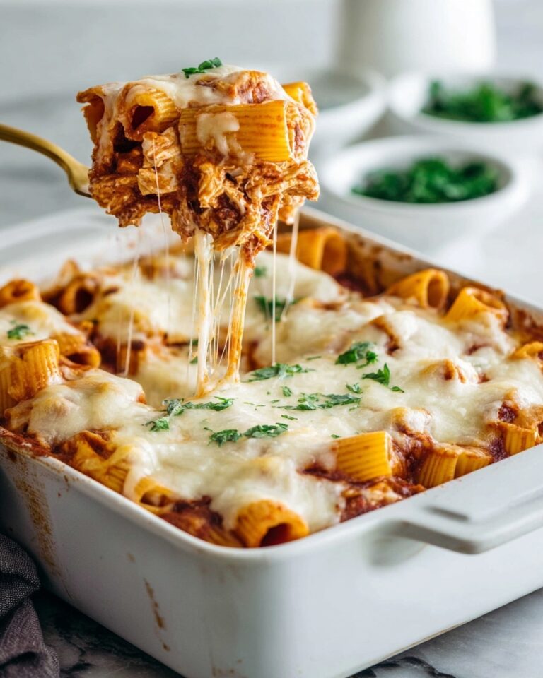Cheesy Baked Chicken Rigatoni Pasta Recipe