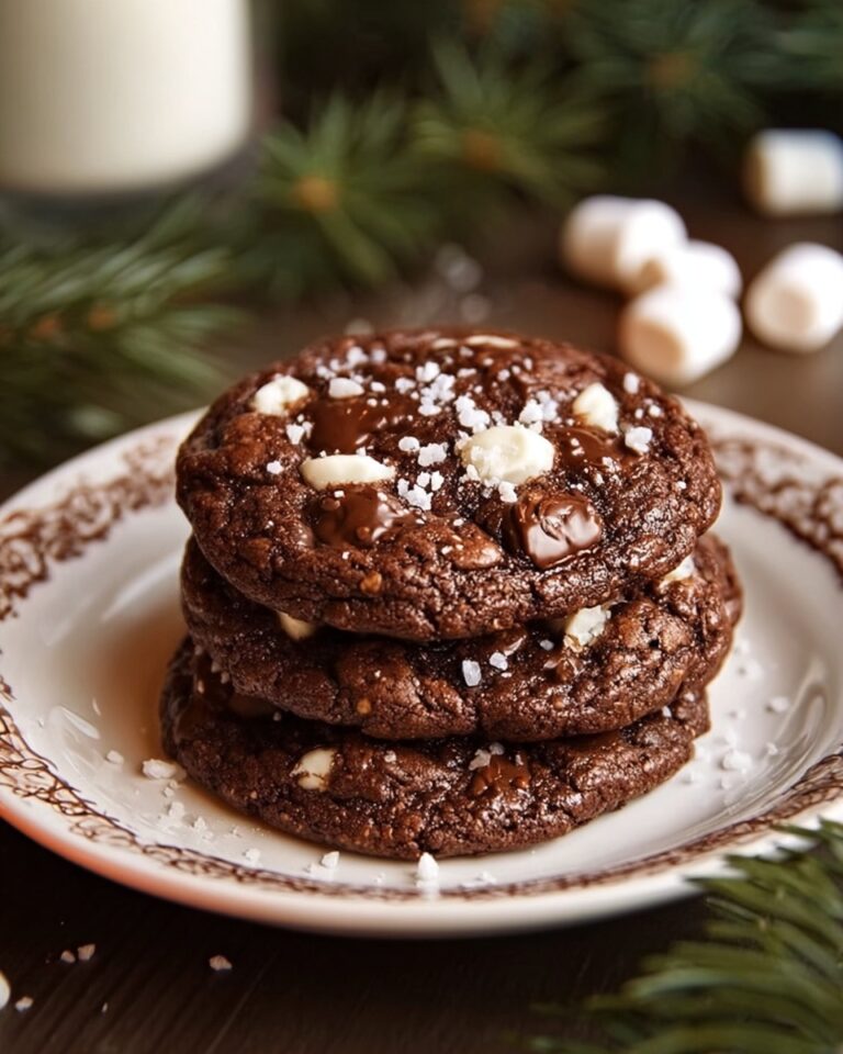 Hot Chocolate Cookies with Marshmallow Filling and Chocolate Drizzle Recipe
