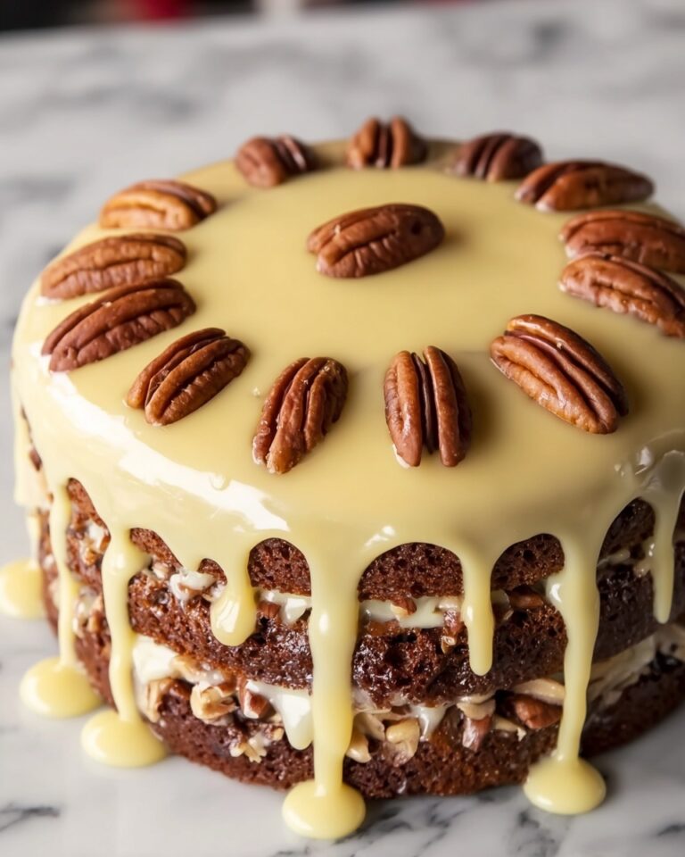 Pecan Praline Cake with Creamy Drip Glaze Recipe