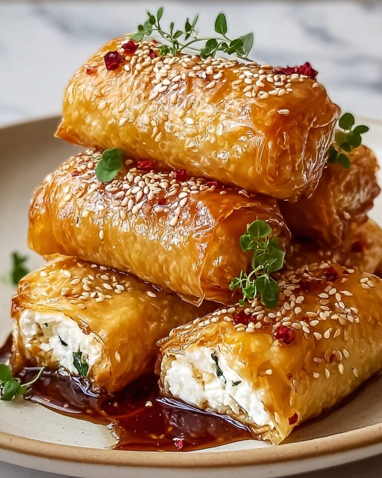Oven Fried Feta Rolls with Chili Honey Recipe