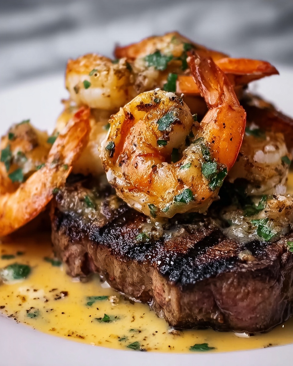 Steak in Creamy Cajun Shrimp Sauce Recipe - Recipe Image