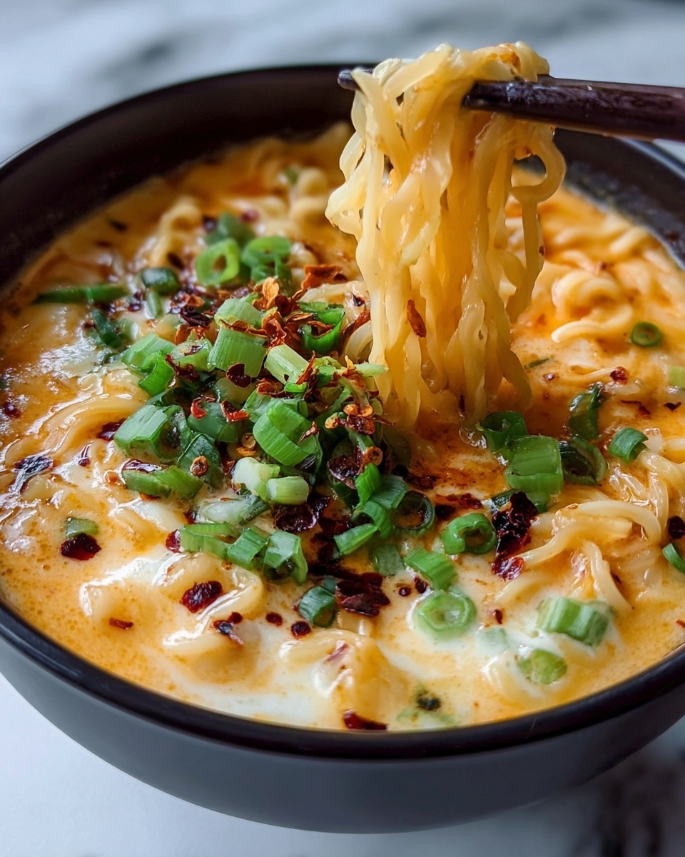 Spicy Cabbage Ramen with Vegan Cheese Recipe - Recipe Image