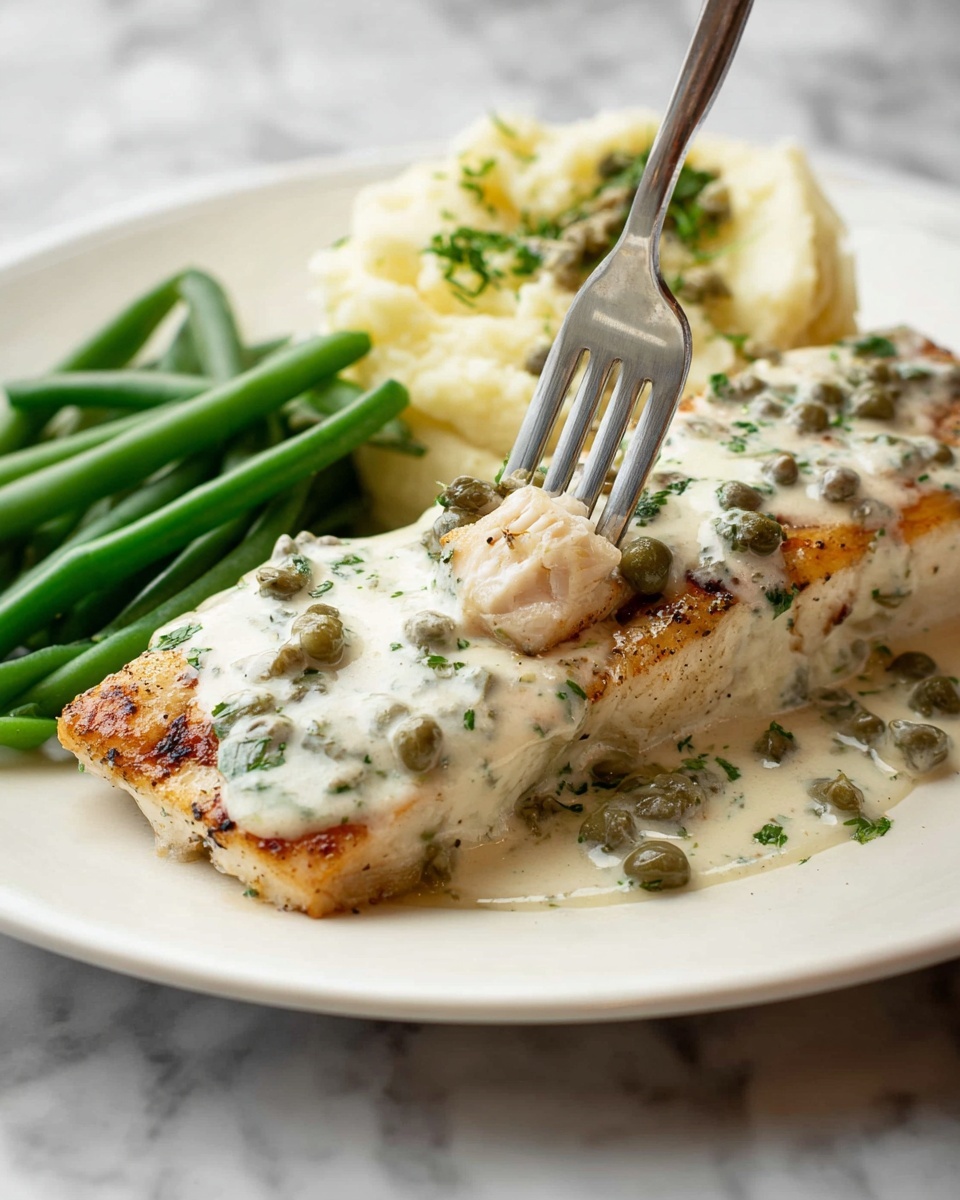 Creamy White Wine Halibut Recipe - Recipe Image