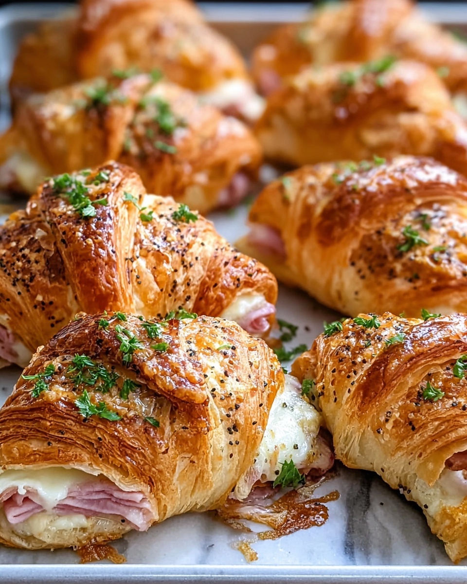Buttery Garlic Baked Croissants with Parmesan and Parsley Recipe - Recipe Image