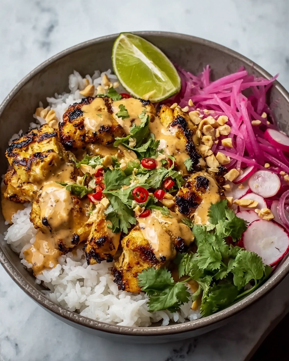 Chicken Satay Rice Bowls Recipe - Recipe Image