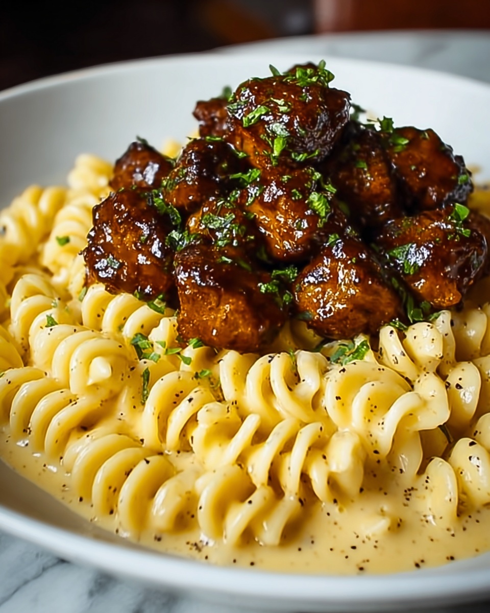 Garlic Butter Chicken Bites & Spicy Cajun Alfredo Twisted Pasta Recipe - Recipe Image