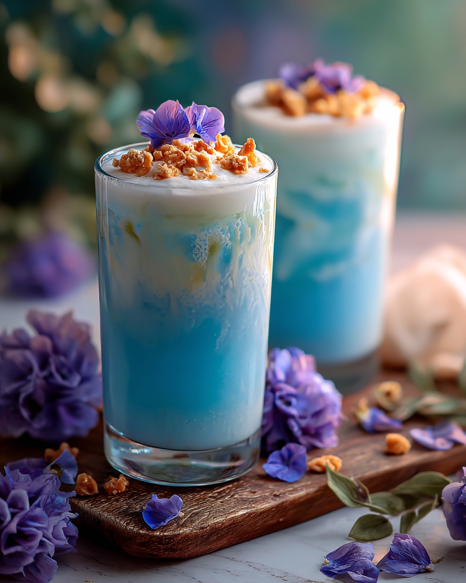 Iced Butterfly Pea Flower Tea Latte Recipe - Recipe Image