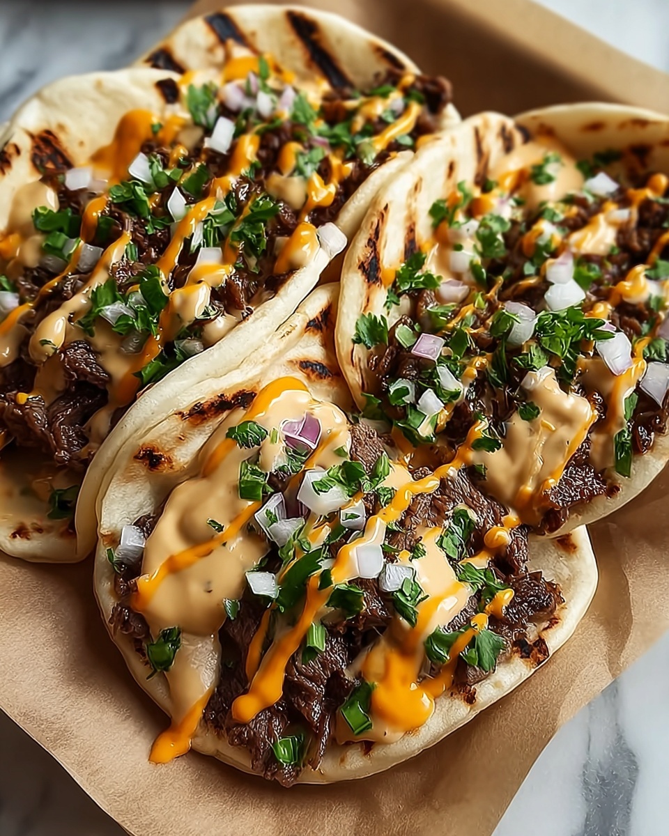Garlic Butter Honey BBQ Beef Tacos Recipe - Recipe Image