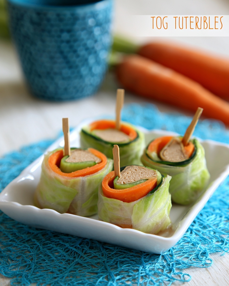 Easy Tofu Vegetable Rolls with Black and Green Burger Recipe - Recipe Image