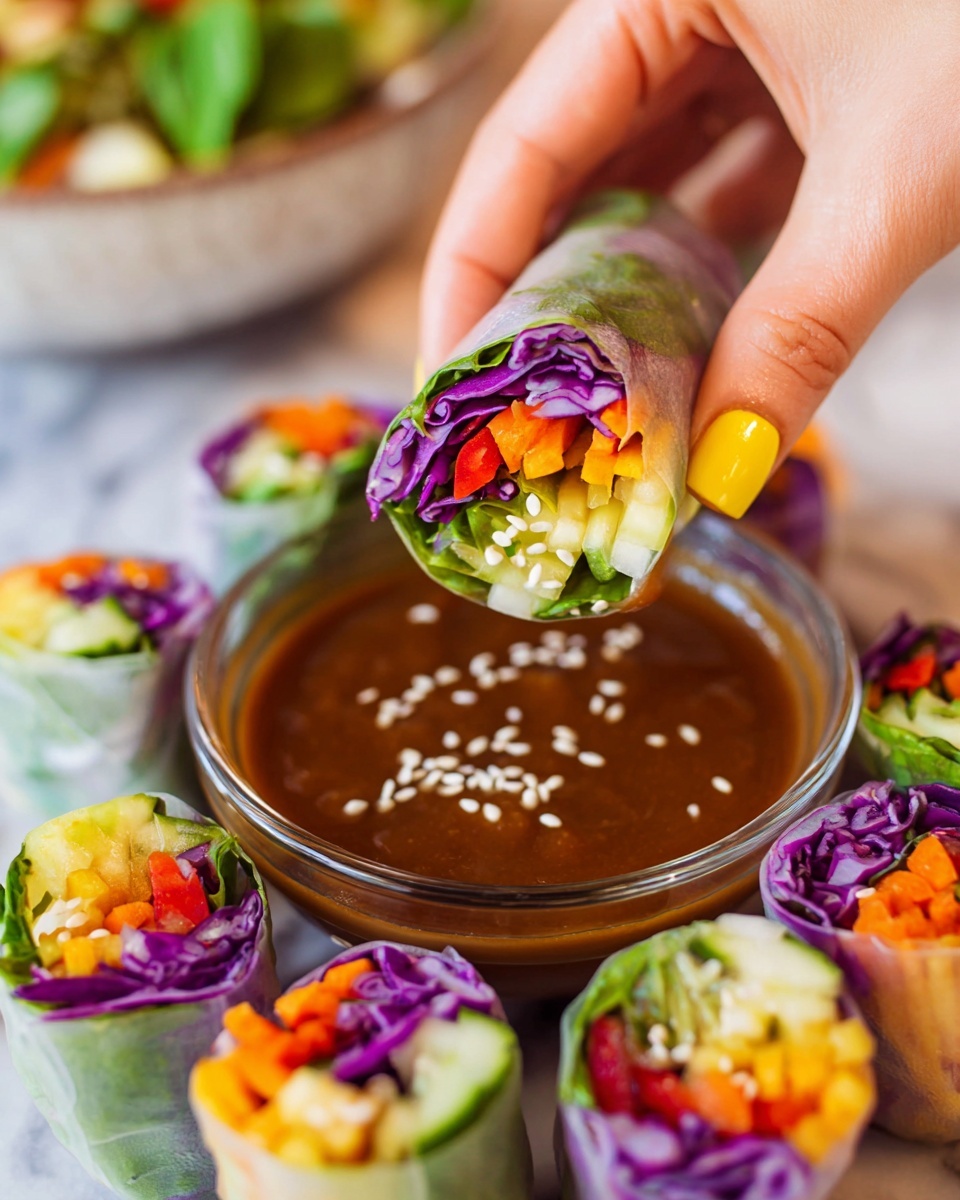 Vegetable Spring Rolls with Peanut Sauce Recipe - Recipe Image