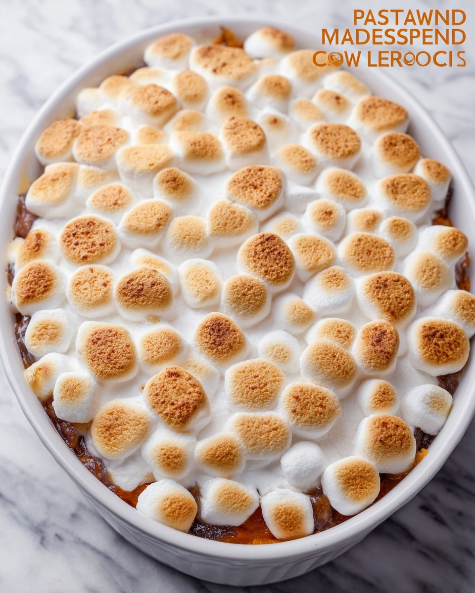 Sweet Potato Casserole with Candied Pecan Marshmallow Topping Recipe - Recipe Image