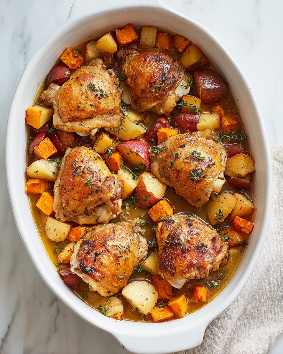 Braised Chicken Thighs with Vegetables Recipe - Recipe Image