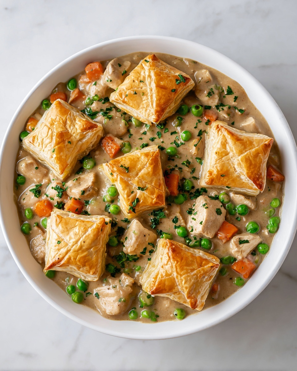 Chicken Pot Pie with Puff Pastry Bites Recipe - Recipe Image