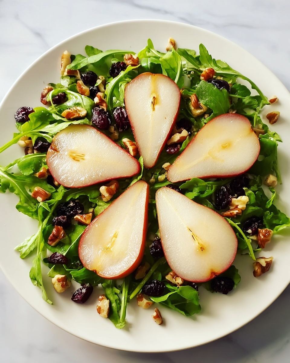 Savory Roasted Pear Blue Cheese Arugula Salad Recipe - Recipe Image