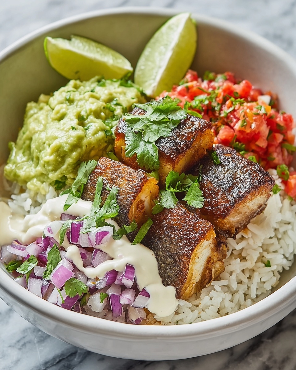 Fresh and Flavorful Fish Taco Bowl Recipe - Recipe Image