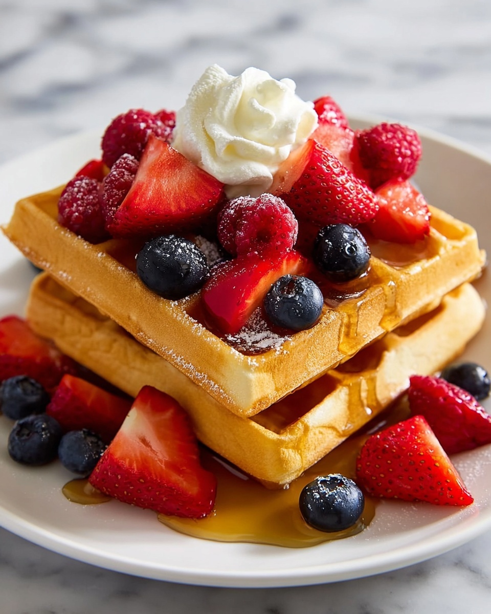 Fluffy Homemade Waffle Recipe - Recipe Image