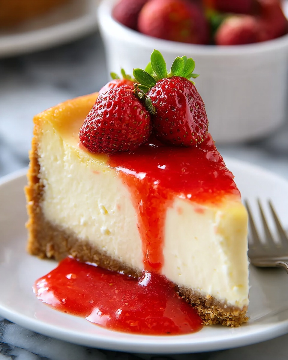 Delicious Homemade Strawberry Cheesecake Recipe - Recipe Image