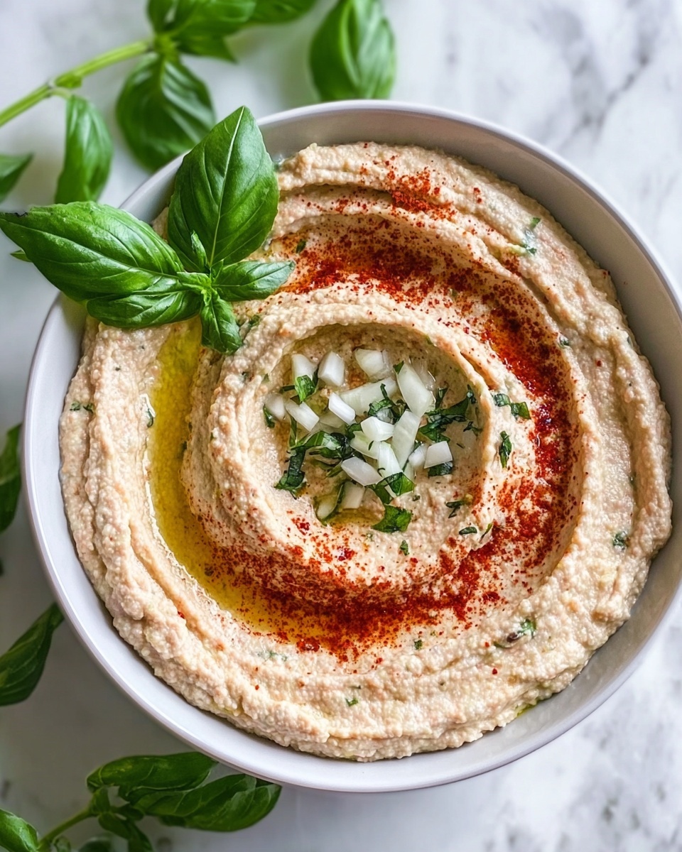 Savory Caramelised Onion Hummus Recipe - Recipe Image