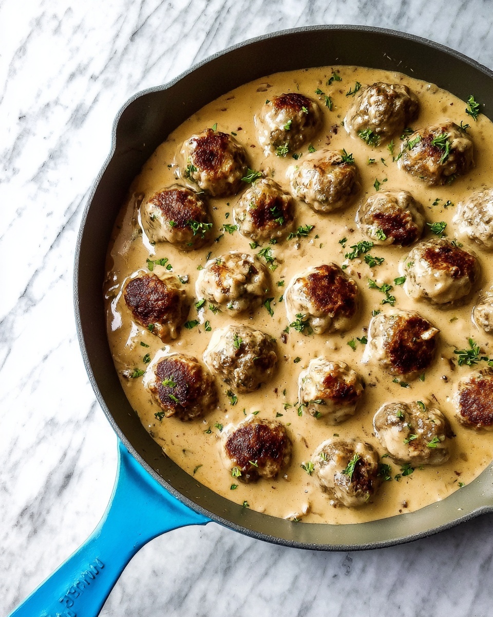 Swedish Meatballs in Creamy Gravy Recipe - Recipe Image