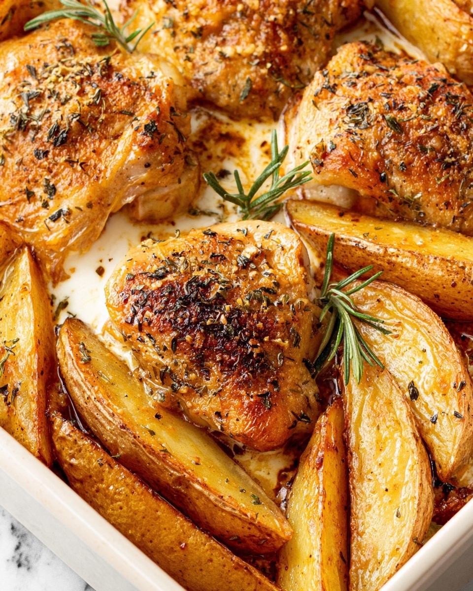 Sheet Pan Baked Chicken and Potatoes Recipe - Recipe Image