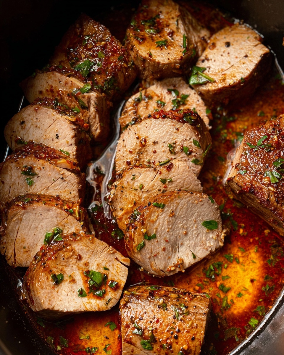 Crockpot Pork Tenderloin with Spiced Brown Sugar and Herb Sauce Recipe - Recipe Image