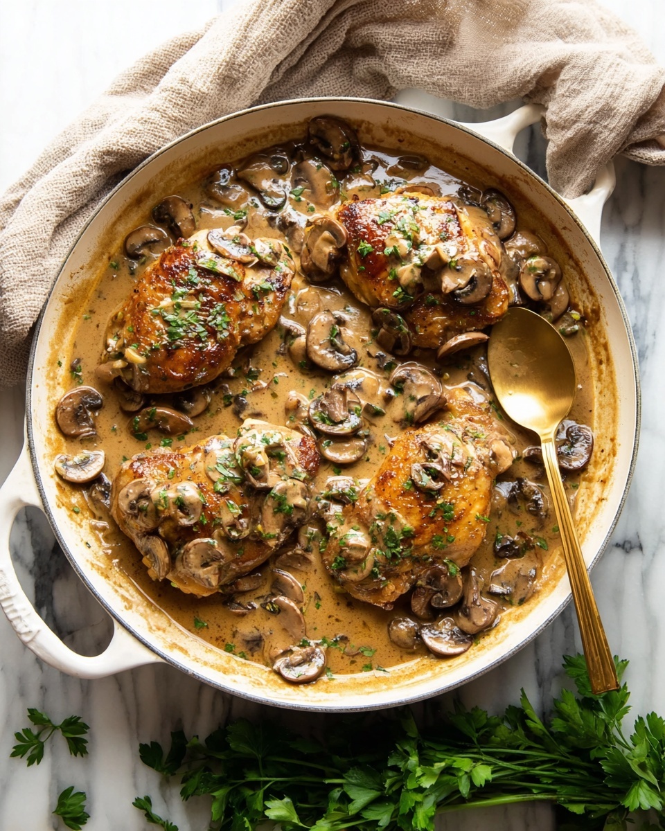 Balsamic Chicken with Mushrooms and Cream Recipe - Recipe Image