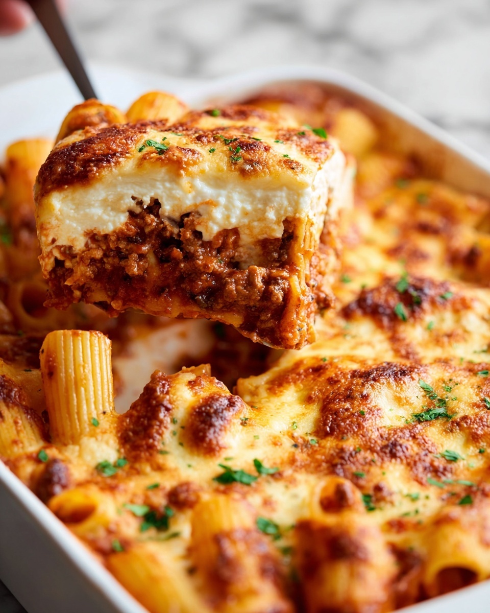 Baked Ziti with Italian Sausage, Ricotta, and Four Cheeses Recipe - Recipe Image