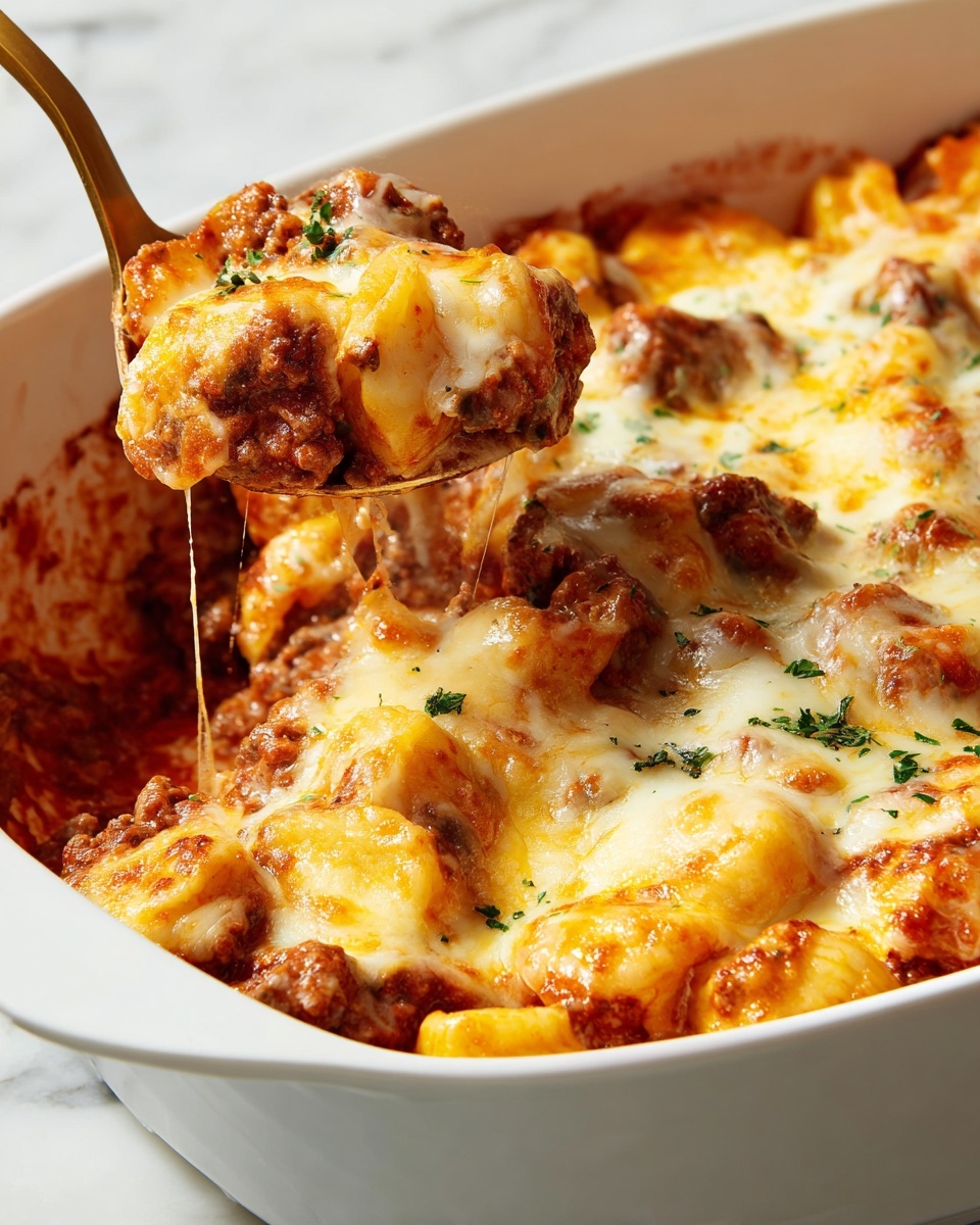 Baked Tortellini with Tomato & Meat Sauce Recipe - Recipe Image