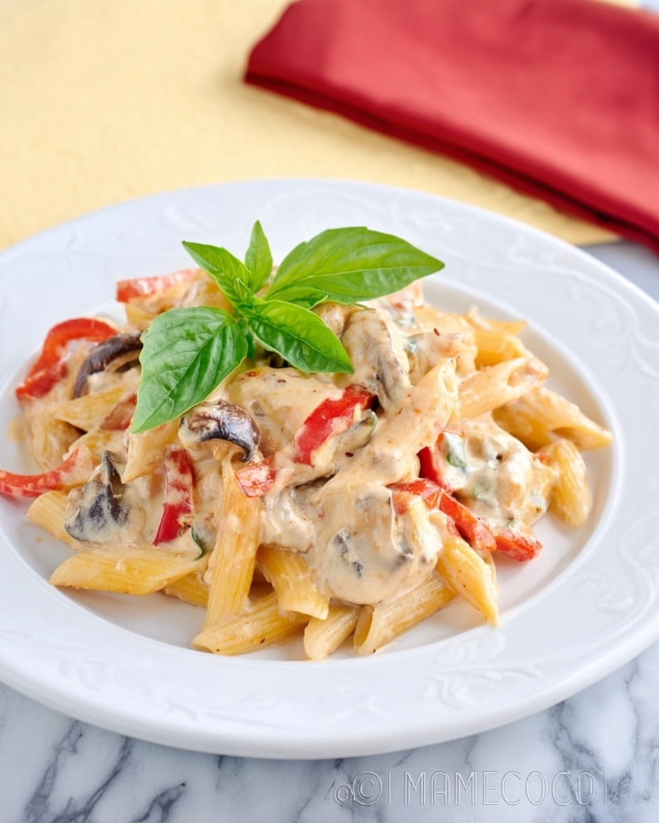 Chicken and Vegetable Penne Alfredo Recipe - Recipe Image