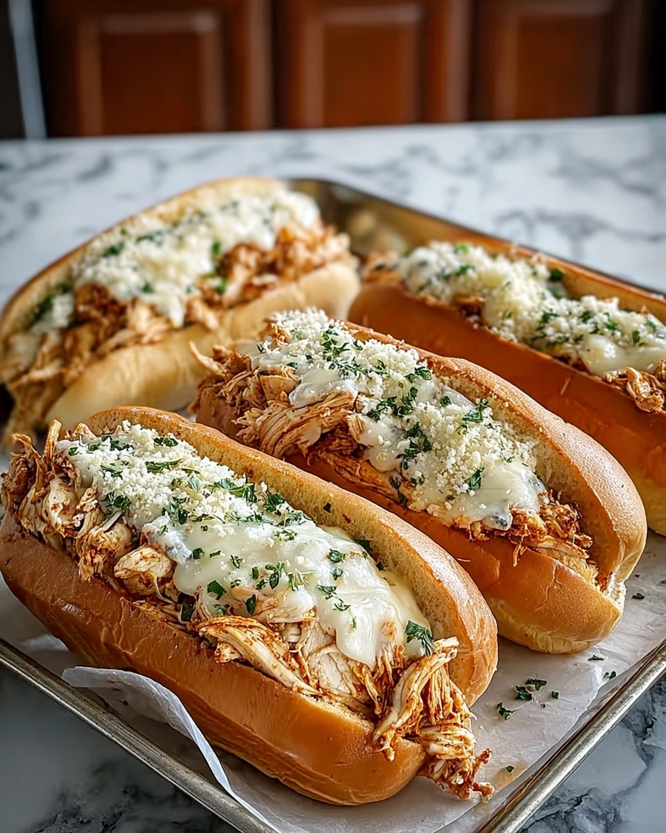 Slow Cooker Parmesan Garlic Chicken Sandwiches Recipe - Recipe Image