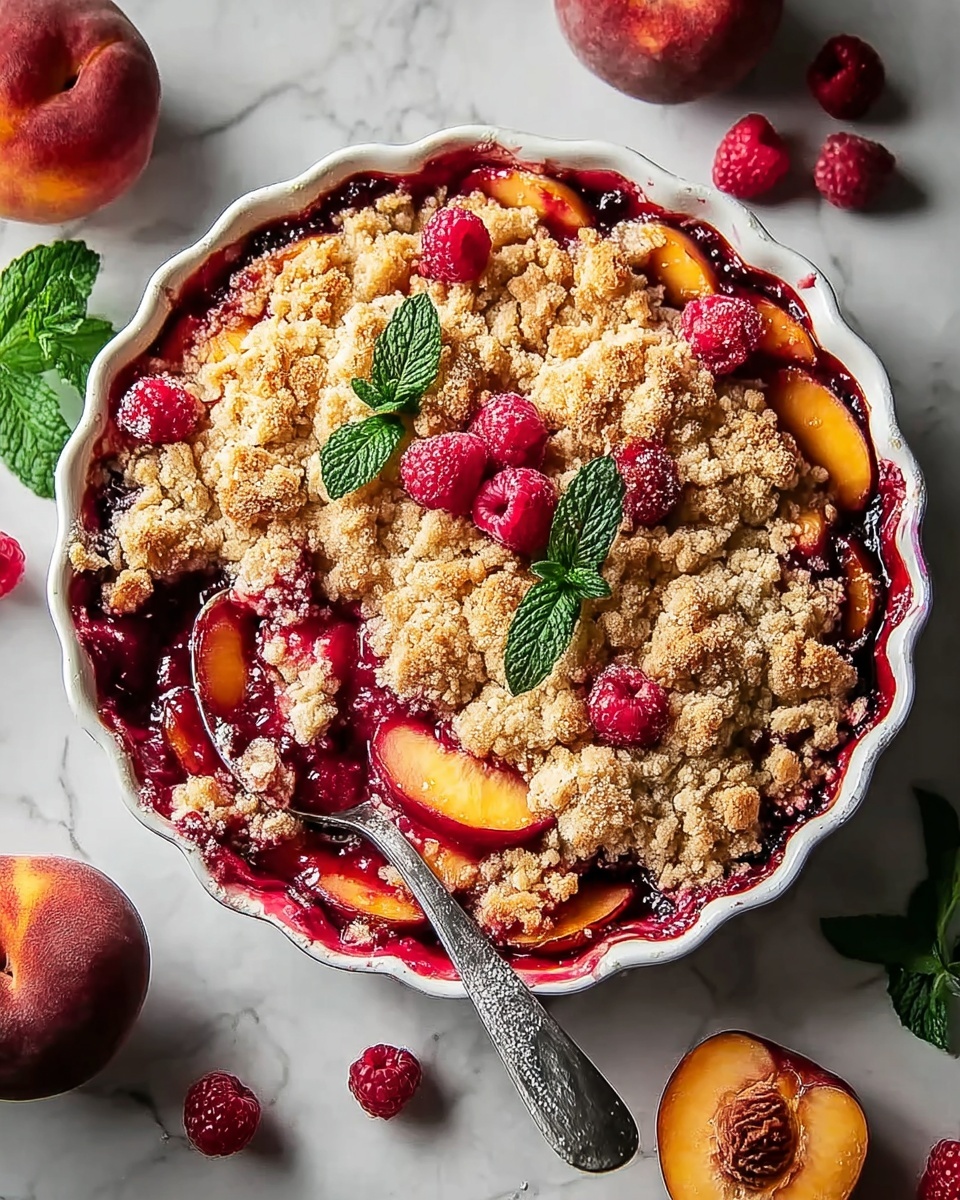 Simple Peach Raspberry Cobbler Recipe - Recipe Image