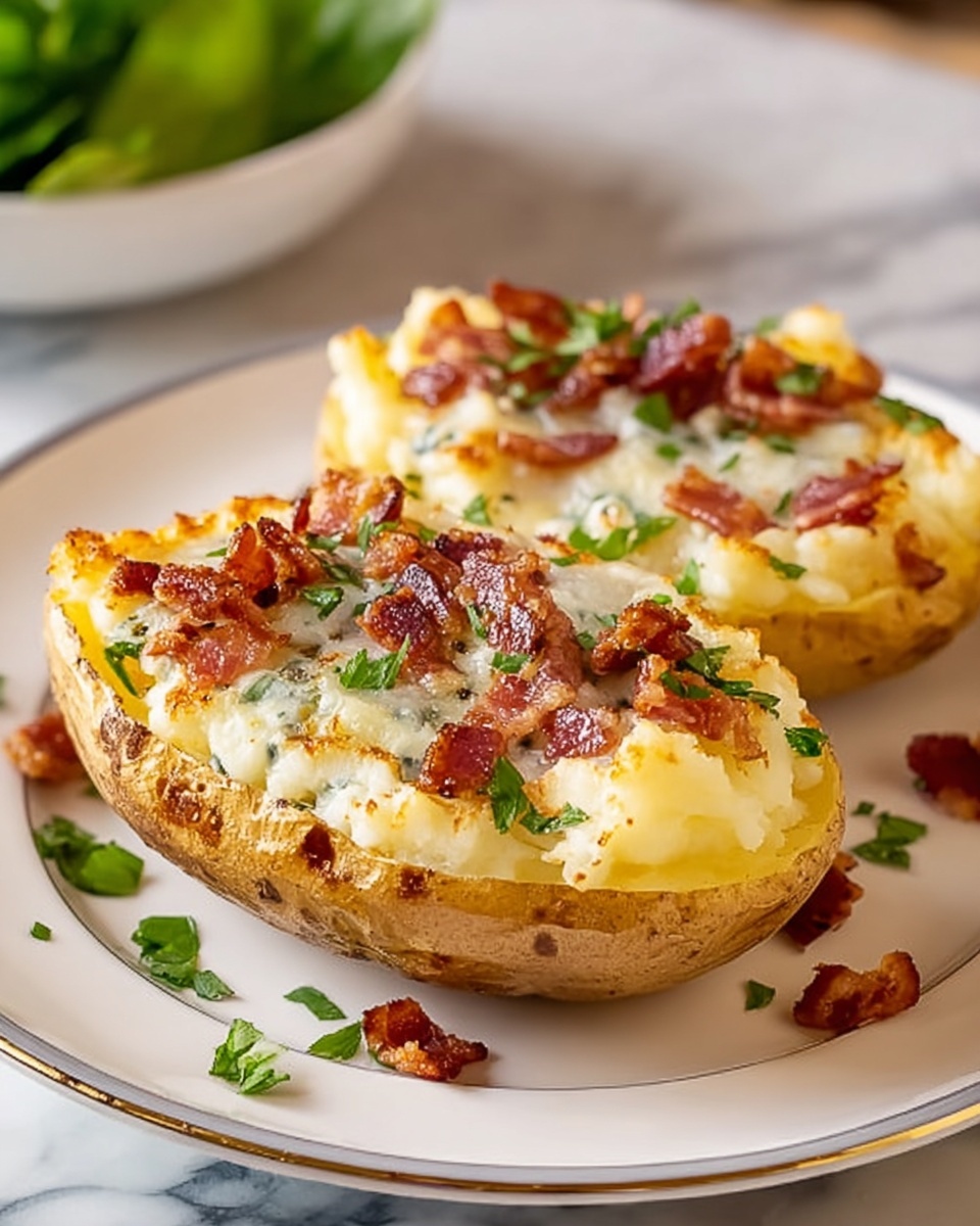 Loaded Baked Potatoes with Cheddar, Bacon, and Green Onions Recipe - Recipe Image